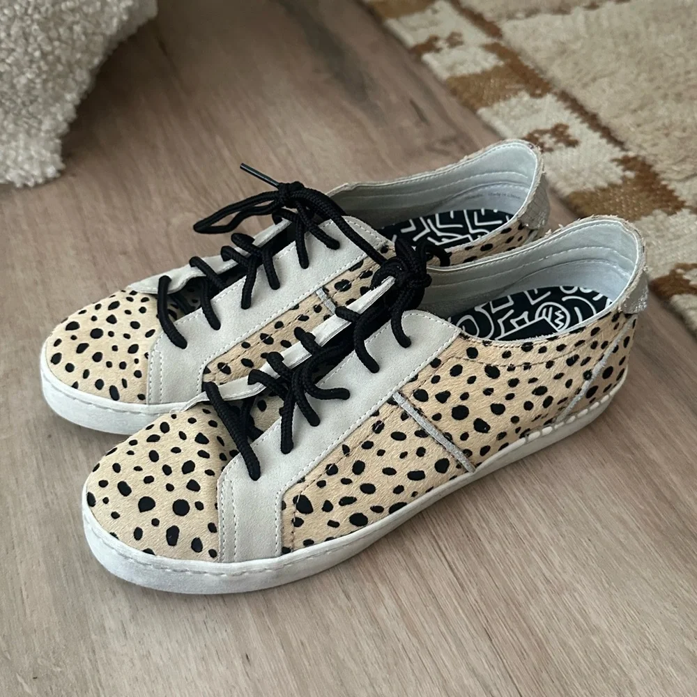 Dolce Vita Zalen Leopard Print Sneakers with Black Laces